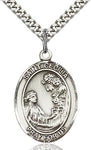 Sterling Silver St. Cecilia Oval Patron Medal Pendandt Necklace by Bliss Patron of Musicians