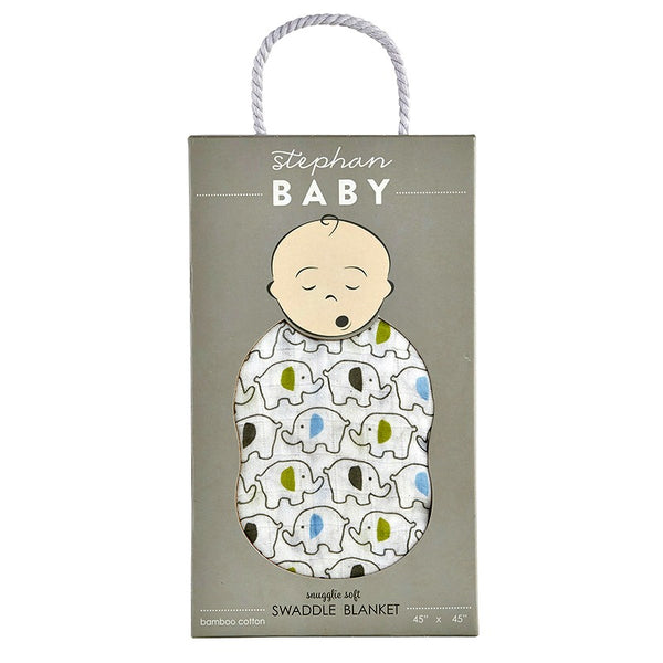 Elephant Bamboo Swaddle Blanket by Stephan Baby Snugglie Soft!