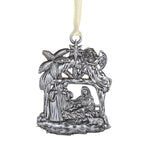 Nativity Stable Antique Style Metal Christmas Ornament Autom D3527