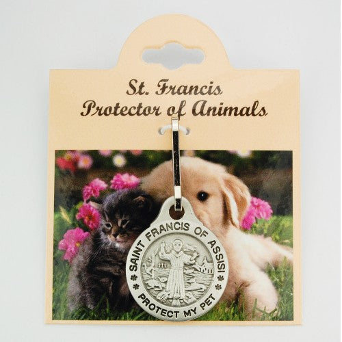 St. Francis of Assisi Protect My Pet Medal for Dog or Cat