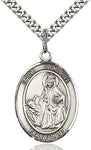 Sterling Silver St. Dymphna Oval Patron Medal Pendant Necklace by Bliss