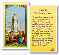 Our Lady of Fatima Laminated Prayer Card Pack of 25