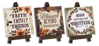 Autumn Decorative Sign & Easel YOU CHOOSE Three Designs Thanksgiving