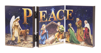Nativity Scene Light Up Accordian Sign PEACE by Ganz EX20991