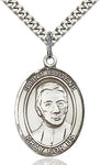 Sterling Silver St. Eugene de Mazenod Patron Oval Medal Pendant Necklace by Bliss