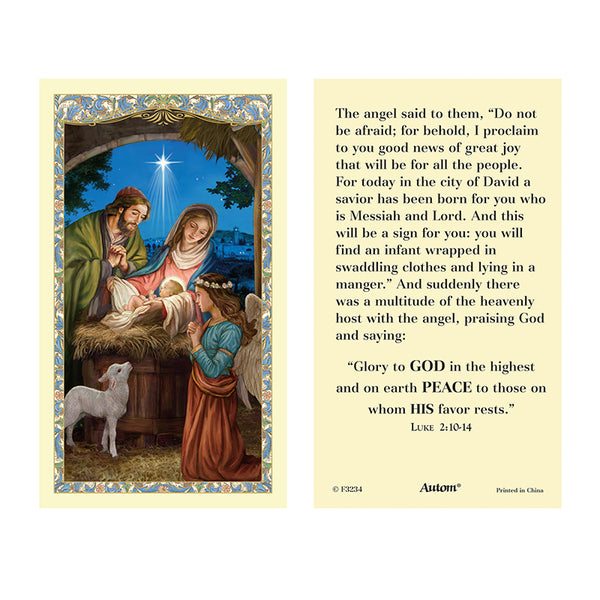Holy Family Nativity Holy Card Pack of 25 Autom F3234