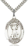 Sterling Silver St. Francis of Assisi Patron Oval Medal Pendant Necklace by Bliss