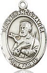 Sterling Silver St. Francis Xavier Patron Oval Medal Pendant Necklace by Bliss