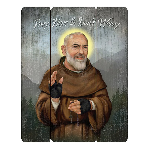 Saint Padre Pio by Michael Adams Wood Pallet Sign - Gerffert G1102
