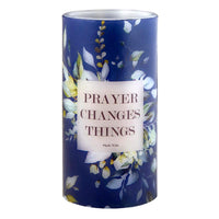 Prayer Changes Things Large LED Candle Inspirational Mark 11:24