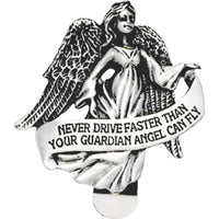 Never Drive Faster Than Your Guardian Angel Can Fly Auto Visor Clip