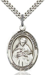 Sterling Silver St. Gabriel Possenti Patron Oval Medal Pendant Necklace by Bliss