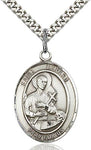 Sterling Silver St. Gerard Majella Patron Oval Medal Pendant Necklace by Bliss