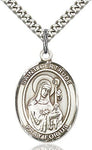 Sterling Silver St. Gertrude Oval Patron Medal Pendant Necklace by Bliss