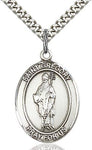 Sterling Silver St. Gregory the Great Patron Oval Medal Pendant Necklace by Bliss