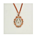 2-Tone Miraculous Medal  Pendant Necklace - Rose Gold & Pewter
