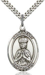 Sterling Silver St. Henry Patron Oval Medal Pendant Necklace by Bliss