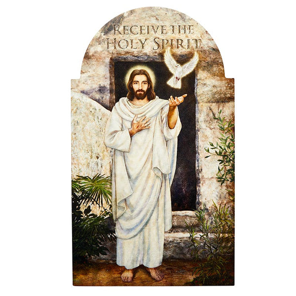 Receive the Holy Spirit Arched Plaque Great Confirmaiton Gift by Gerffert J0121