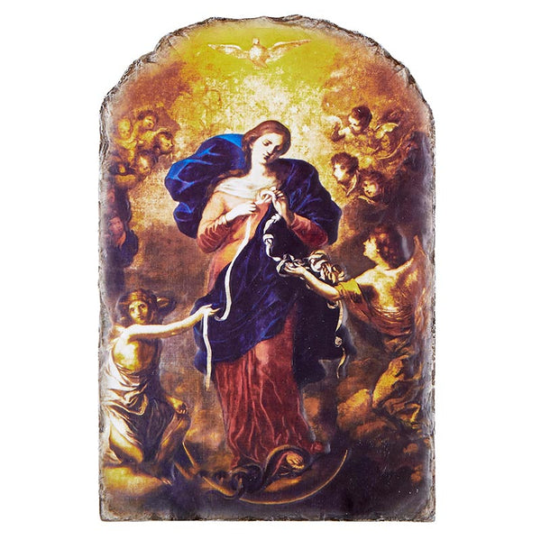 Mary Untier of Knots Tile Plaque with Wire Stand - Avalon Gallery J0167