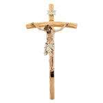 Val Gardena Wood 12" Crucifix with Hand Painted Corpus by Jeweled Cross