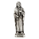 St. Peter 3.5" Pewter Statue Figure by Jeweled Cross Made in USA!