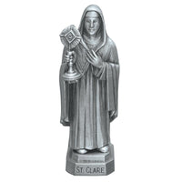 St. Clare of Assisi 3.5" Pewter Statue Figure by Jeweled Cross JC-3049-E