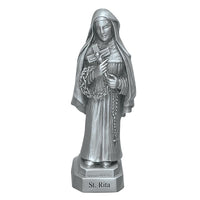 St. Rita of Cascia 3.5" Pewter Statue Figure by Jeweled Cross JC-3050-E