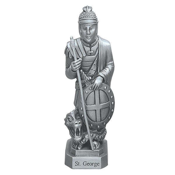 St. George 3.5" Pewter Statue Figure by Jeweled Cross JC-3052-E