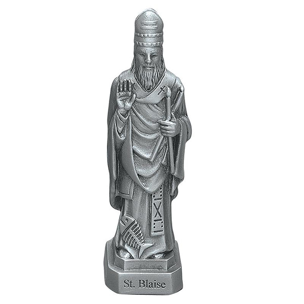 St. Blaise 3.5" Pewter Statue Figure by Jeweled Cross JC-3061-E