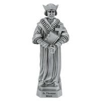 St. Thomas More 3.5" Pewter Statue Figure by Jeweled Cross