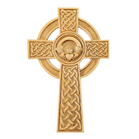 Pewter Claddagh Celtic 8" Gold Finish Wall Cross NEW Jeweled Cross
