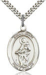 Sterling Silver St. Jane of Valois Oval Patron Medal Pendandt Necklace by Bliss