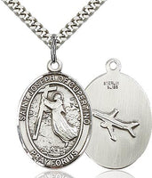 Sterling Silver St. Joseph of Cupertino Patron Oval Medal Pendant Necklace by Bliss