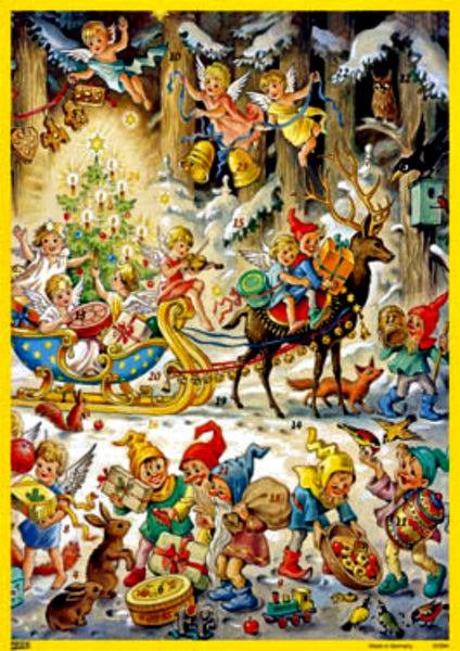 Angels & Elves Sleigh Bells Advent Calendar NEW PRINTED IN GERMANY!