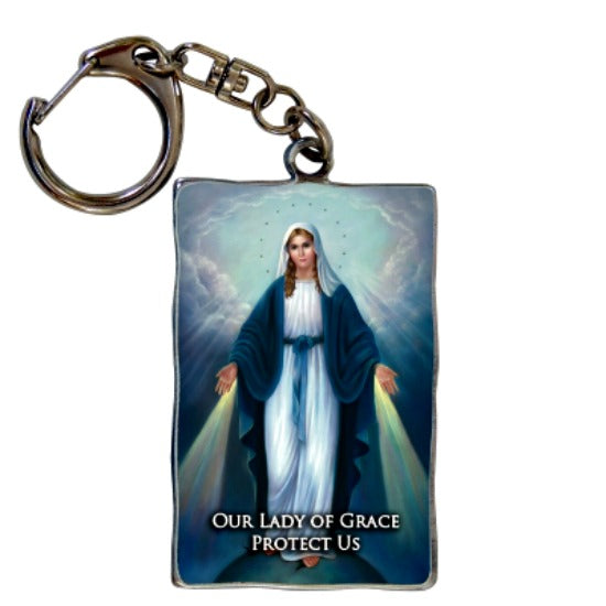 Our Lady of Grace Protect Us Metal Key Ring CA Gift KR546