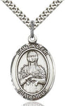 Sterling Silver St. Kateri Tekakwitha Oval Patron Medal Pendandt Necklace by Bliss