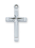 Sterling Silver Engraved Cross on 18" Chain by McVan Jewelers L8062