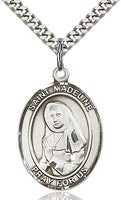Sterling Silver St. Madeline Sophie Barat Oval Patron Medal Pendant Necklace by Bliss