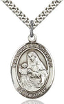Sterling Silver Madonna Del Ghisallo Oval Patron Medal Pendant Necklace by Bliss