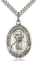 Sterling Silver St. Marcellin Champagnat Oval Medal Pendant Necklace by Bliss