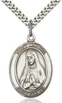 Sterling Silver St. Martha Oval Patron Medal Pendant Necklace by Bliss