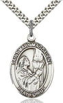 Sterling Silver St. Mary Magdalene Oval Patron Medal Pendandt Necklace by Bliss