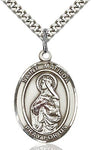 Sterling Silver St. Matilda Oval Patron Medal Pendant Necklace by Bliss