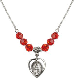 Sterling Silver Miraculous Medal Birthstone Pendant Necklace by Bliss