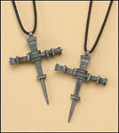 Nail Cross Pendant on Cord Necklace - Lent Easter Autom NS040