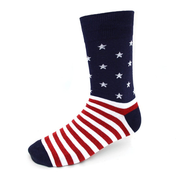Patriotic Red White & Blue Men's Novelty Socks