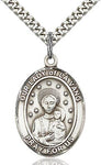 Sterling Silver Our Lady of La Vang Oval Patron Medal Pendant Necklace by Bliss