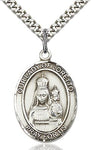 Sterling Silver Our Lady of Loretto Oval Patron Medal Pendant Necklace by Bliss