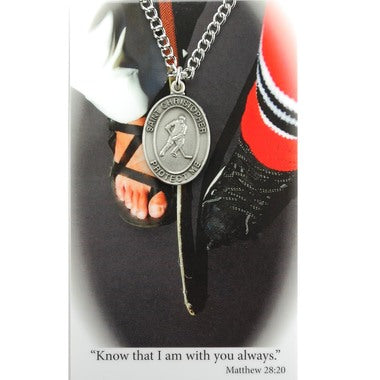 St. Christopher Sports Medal - Boy's Hockey on a 24" Chain