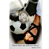 St. Christopher Sports Medal - Boy's Soccer on a 24" Chain